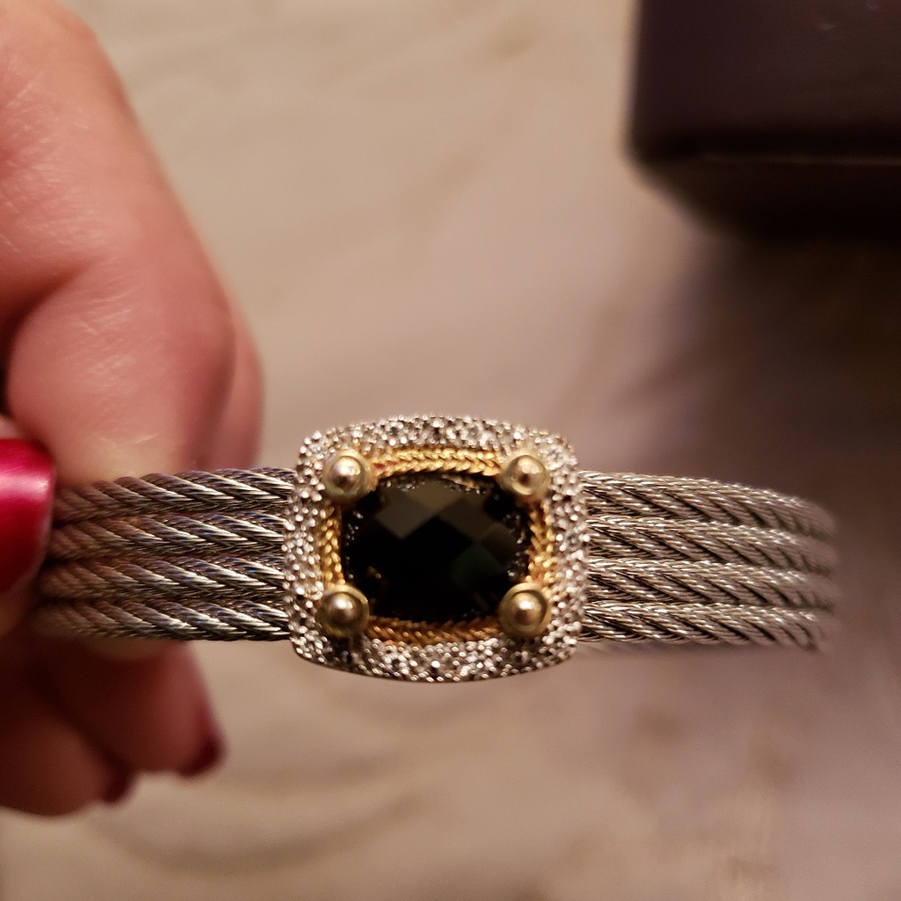 Charriol 4 Cable Bangle with Stone